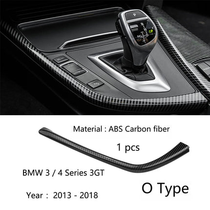 BMW 3/4 Series F30 F31 F32 F36 3GT 320i – Carbon Fiber Gear Shift Panel Cover"