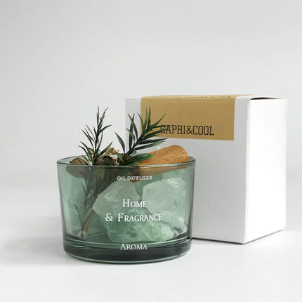 Stenen Geurdiffuser met Etherische Olie & Kristal – Natuurlijke Home Decor