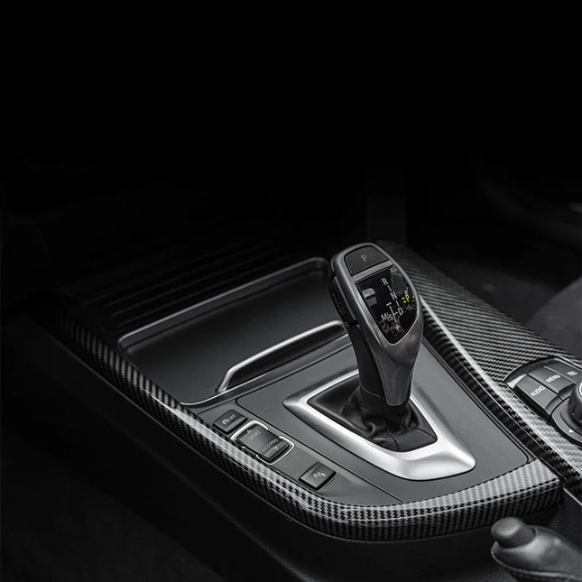 BMW 3/4 Series F30 F31 F32 F36 3GT 320i – Carbon Fiber Gear Shift Panel Cover"