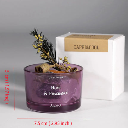 Stenen Geurdiffuser met Etherische Olie & Kristal – Natuurlijke Home Decor