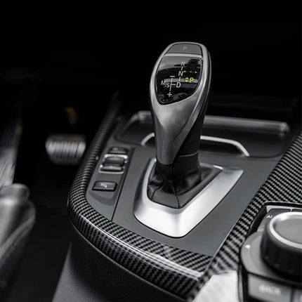 BMW 3/4 Series F30 F31 F32 F36 3GT 320i – Carbon Fiber Gear Shift Panel Cover"